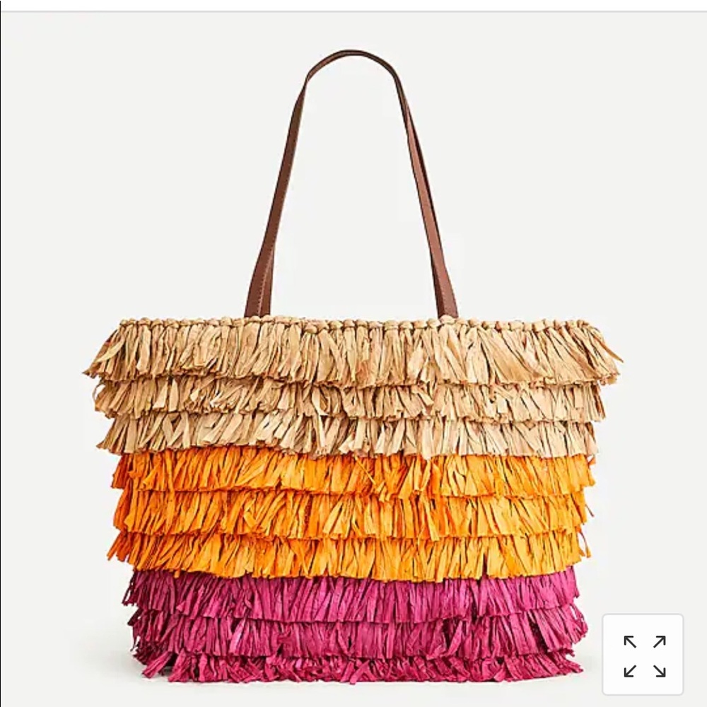 JCrew fringe beach tote bag